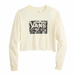 Juniors' Vans Floral "Off The Wall" Logo Long Sleeve Cropped Top -Vans Sales Store unnamed file 1009