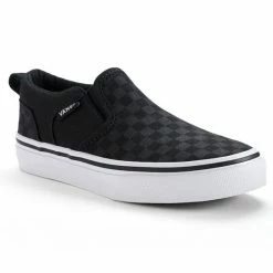 Vans® Asher Kid's Checkered Shoes Black Vibrant Yellow