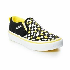 Vans® Asher Kid's Checkered Shoes Black Vibrant Yellow -Vans Sales Store unnamed file 116