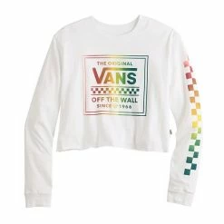 Juniors' Vans Rainbow Logo Cropped Graphic Top -Vans Sales Store unnamed file 1215