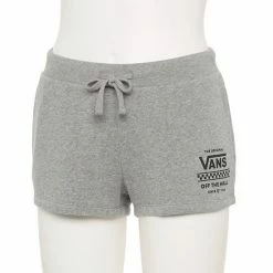 Juniors' Vans Small "Vans" Logo Gray Fleece Shorts