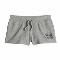 Juniors' Vans Small "Vans" Logo Gray Fleece Shorts -Vans Sales Store unnamed file 1272