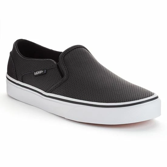 Vans® Asher Women's Perforated Slip-On Shoes Black 1 Vans® Asher Women's Perforated Slip-On Shoes Black