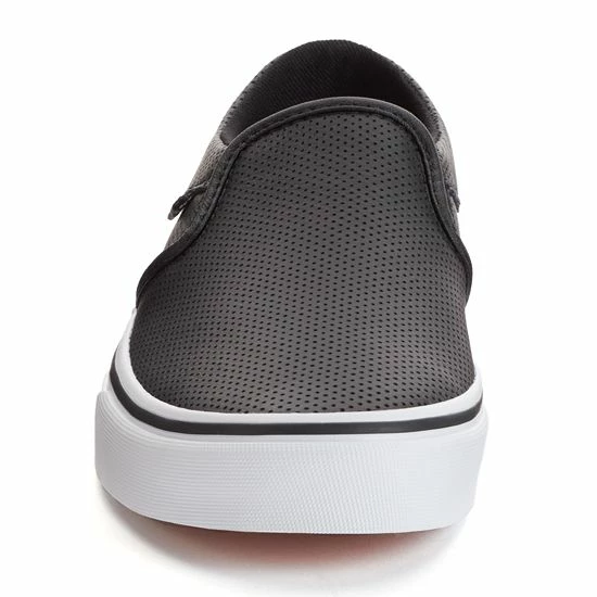 Vans® Asher Women's Perforated Slip-On Shoes Black 2 Vans® Asher Women's Perforated Slip-On Shoes Black - Image 2