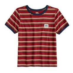 Juniors' Vans Small "Vans" Logo Striped Tee -Vans Sales Store unnamed file 1312