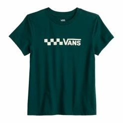 Juniors' Vans Green "Vans" Logo Graphic Tee -Vans Sales Store unnamed file 1324