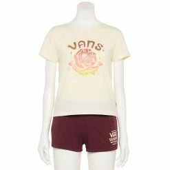 Juniors' Vans Rose "Vans" Logo Graphic Tee