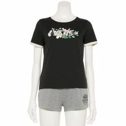 Juniors' Vans Floral "Vans" Logo Graphic Tee
