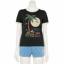 Juniors' Vans Beach Scene "Off The Wall" Graphic Ringer Tee