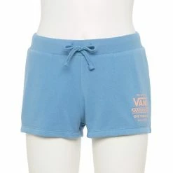 Juniors' Vans Small "Vans" Logo Blue Fleece Shorts