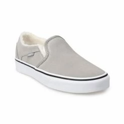 Vans® Asher Women's Suede Slip-On Shoes Sherpa Gray