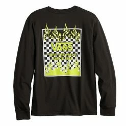 Boys 8-20 Vans Long Sleeve Graphic Tee Fire Black -Vans Sales Store unnamed file 373
