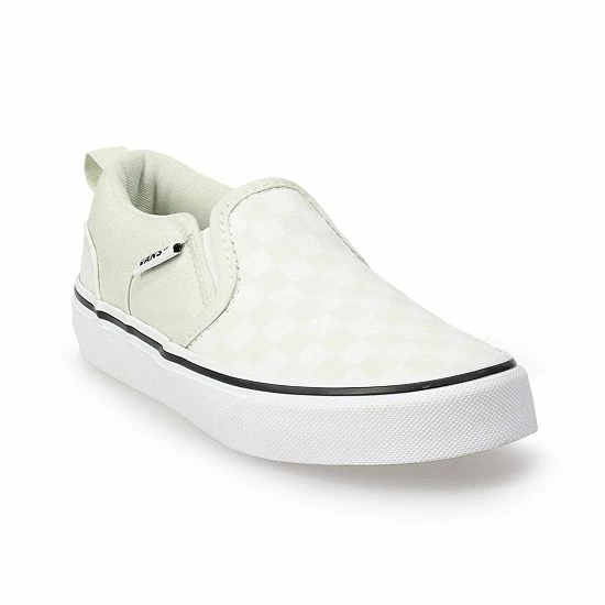 Vans® Asher Girls' Slip-On Sneakers Checkerboard Mint 8 Vans® Asher Girls' Slip-On Sneakers Checkerboard Mint - Image 8