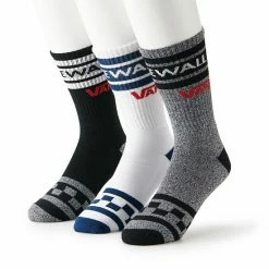 Men's Vans® 3-pack Crew Socks Red Black Blue Stripe -Vans Sales Store unnamed file 670