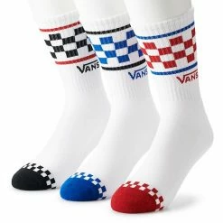 Men's Vans® 3-pack Crew Socks Red Black Blue Stripe -Vans Sales Store unnamed file 671