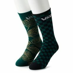 Men's Vans 2-Pack Crew Socks Ponderosa Pine Black -Vans Sales Store unnamed file 737