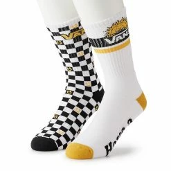 Men's Vans 2-Pack Crew Socks Ponderosa Pine Black -Vans Sales Store unnamed file 738
