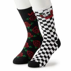 Men's Vans 2-Pack Crew Socks Ponderosa Pine Black -Vans Sales Store unnamed file 739