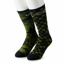 Men's Vans 2-Pack Crew Socks Ponderosa Pine Black -Vans Sales Store unnamed file 740