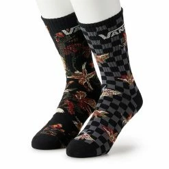 Men's Vans 2-Pack Crew Socks Ponderosa Pine Black -Vans Sales Store unnamed file 742
