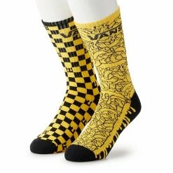 Men's Vans 2-Pack Crew Socks Ponderosa Pine Black -Vans Sales Store unnamed file 743