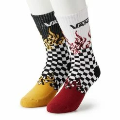 Men's Vans 2-Pack Crew Socks Ponderosa Pine Black -Vans Sales Store unnamed file 744