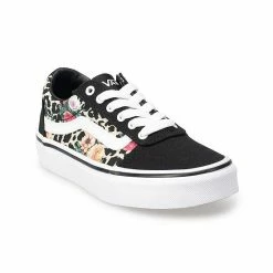 Vans® Ward Girls' Sneakers Leopard Floral Black -Vans Sales Store unnamed file 823