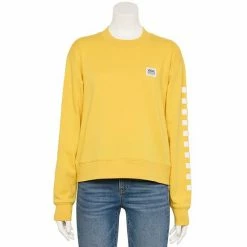 Juniors' Vans Small Logo Checkered Yellow Top