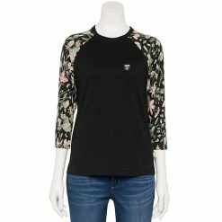 Juniors' Vans Floral Sleeve "Vans" Logo Top